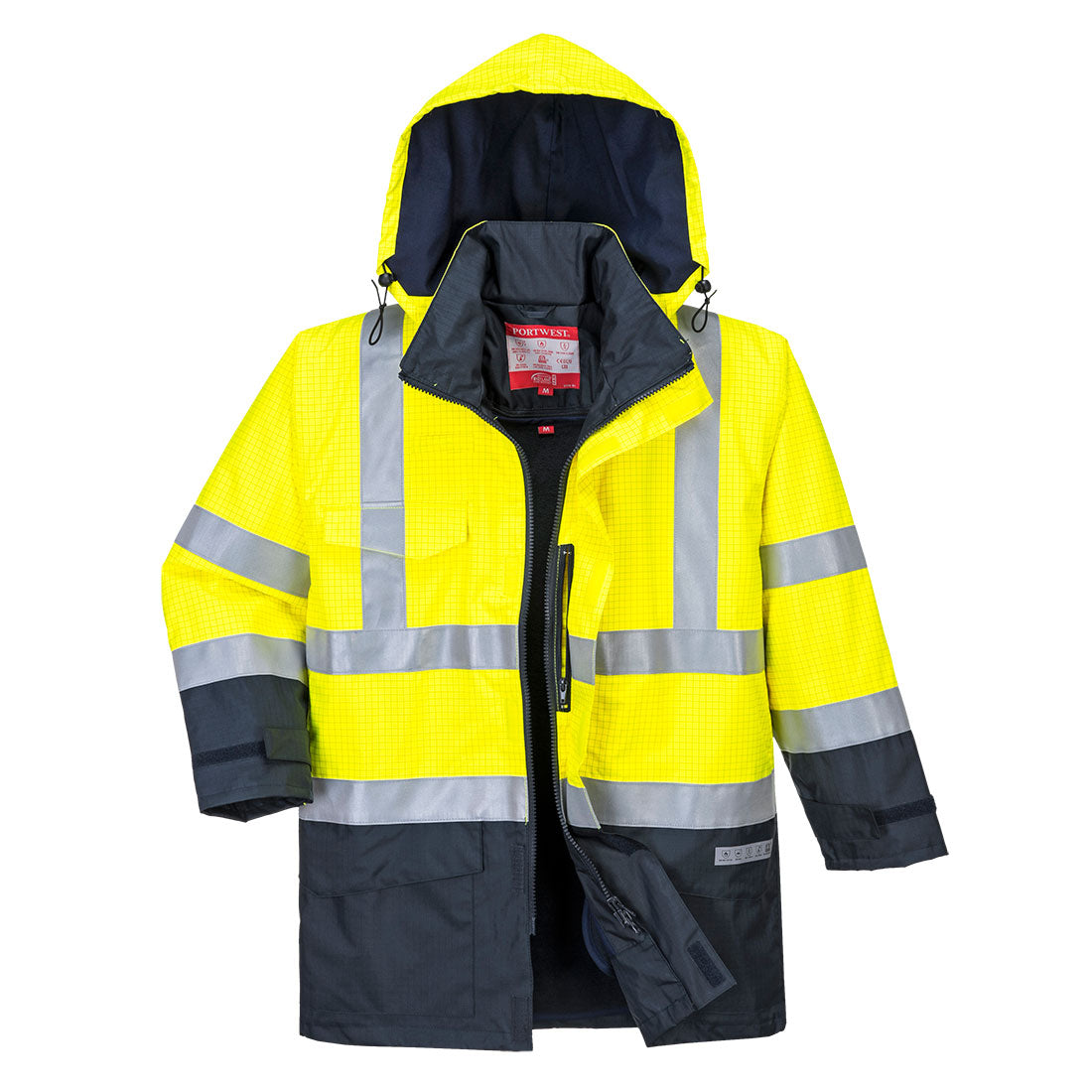 Chaqueta De Alta Visibilidad Multi-protección Bizflame Rain / M / Naranja-marino_1