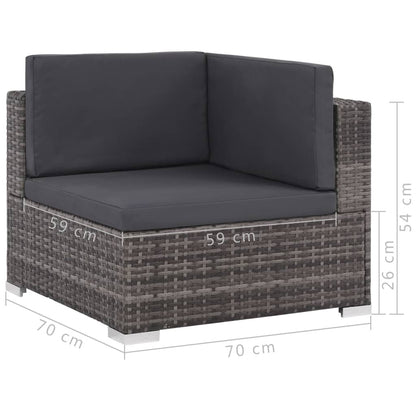 Vidaxl Set De Muebles De Jardín 7 Pzas Y Cojines Ratán Sintético Gris_2