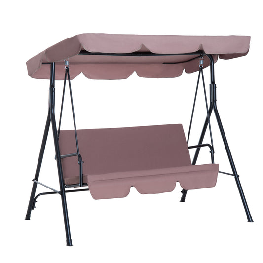 Outsunny Columpio De Jardín De 3 Plazas Con Techo Ajustable Acero 172x110x153 Cm_0
