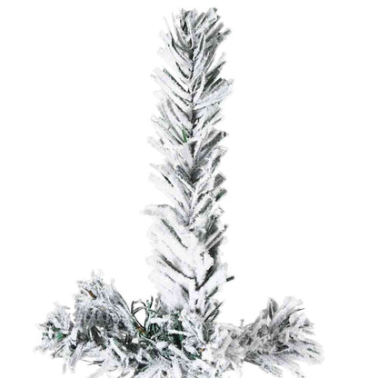 Vidaxl Mitad Árbol Navidad Artificial Delgado Con Nieve 150 Cm_4