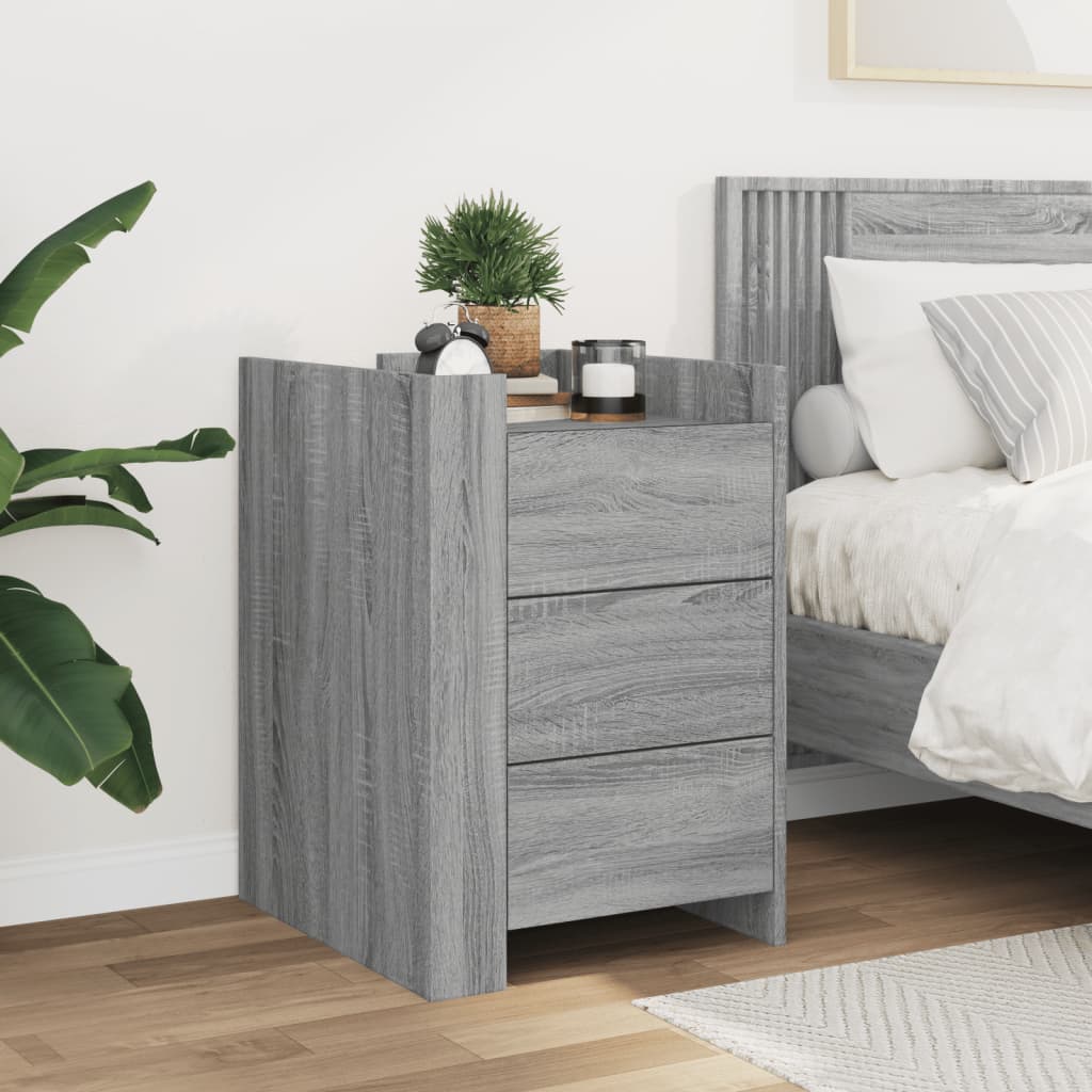 Mesita De Noche Madera De Ingeniería Gris Sonoma 45x50x65 Cm_1
