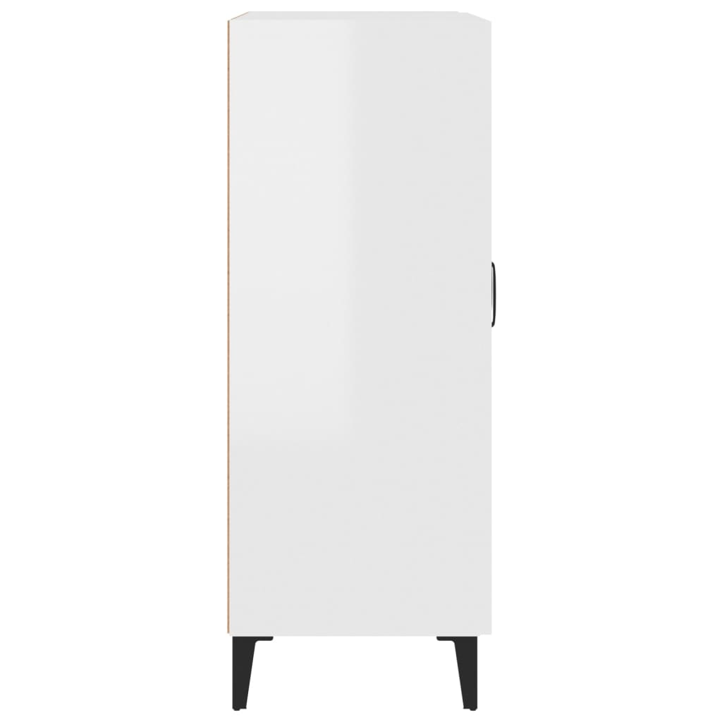 Aparador De Madera Contrachapada Blanco Brillante 69,5x34x90 Cm / Vetonek_1