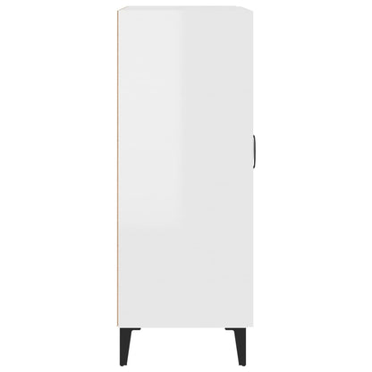 Aparador De Madera Contrachapada Blanco Brillante 69,5x34x90 Cm / Vetonek_1