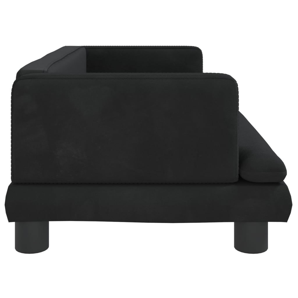 Cama Para Perros De Terciopelo Negro 80x45x30 Cm / Vetonek_0