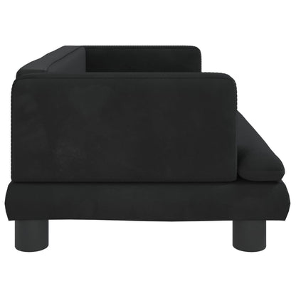 Cama Para Perros De Terciopelo Negro 80x45x30 Cm / Vetonek_0