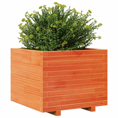 Jardinera Madera Maciza De Pino Marrón Cera 60x60x49,5 Cm_3