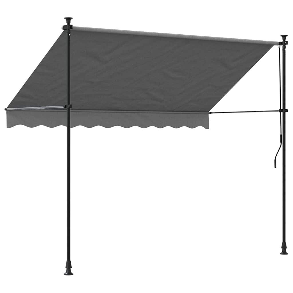 Toldo Retráctil De Tela Y Acero Gris Antracita 250x150 Cm_3