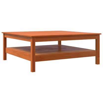 Mesa De Centro Madera Maciza De Pino Marrón Cera 100x100x40 Cm_0
