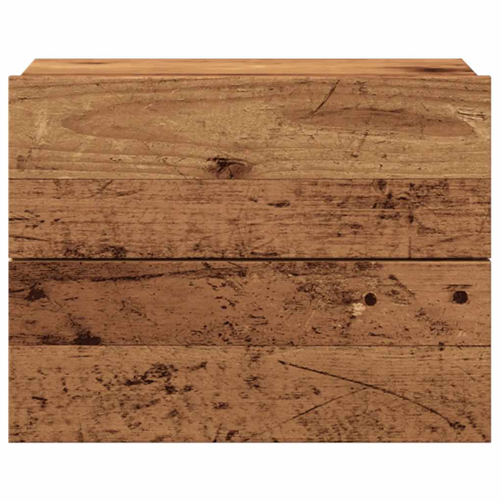 Mesita De Noche De Pared Madera Envejecida 40x32x30 Cm_2