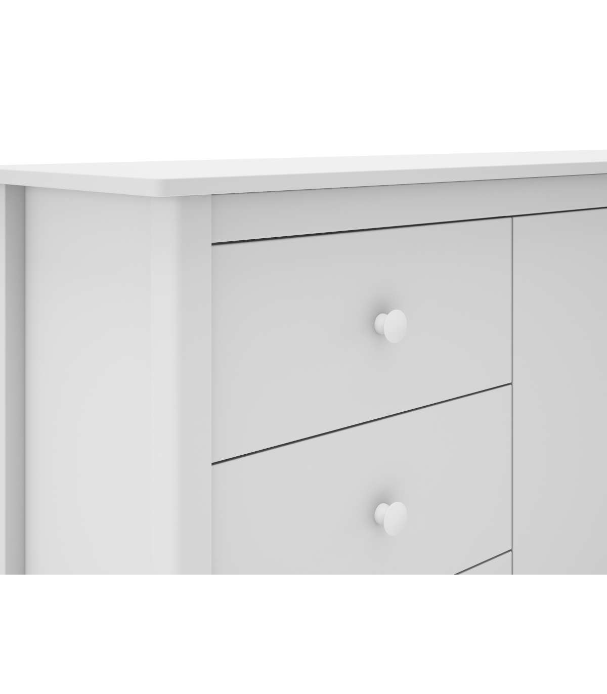 Aparador 2 Puertas 3 Cajones Maxi Acabado Blanco, 80cm(alto) 130cm(ancho) 40cm(fondo)_2