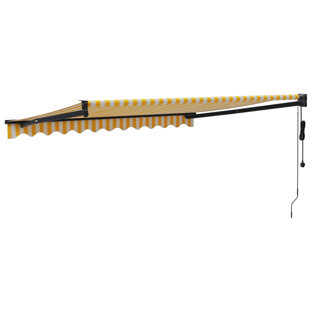 Toldo Retráctil Automático Amarillo Y Blanco 3x2,5 M_4