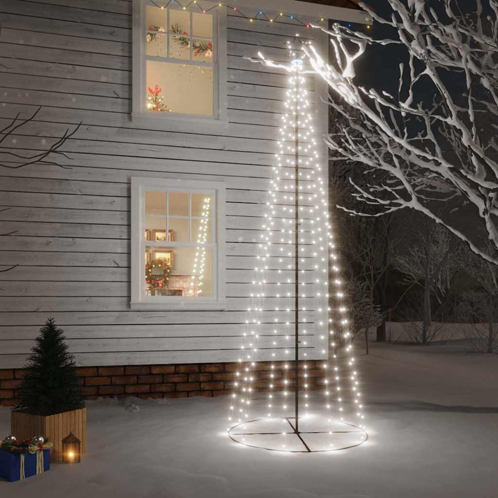 Vidaxl Árbol De Navidad Cónico 310 Led Blanco Frío 100x300 Cm_1