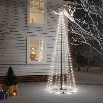 Vidaxl Árbol De Navidad Cónico 310 Led Blanco Frío 100x300 Cm_1