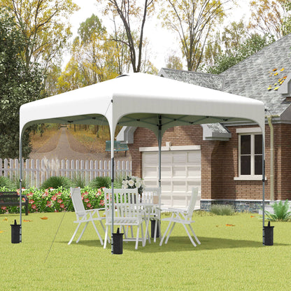 Outsunny Carpa Plegable 2,5x2,5x2,7 M Con Altura Ajustable Anti-uv Blanco_1