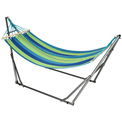 Outsunny Hamaca Con Soporte Plegable 2 En 1 Tendedero Con Barra 270x100x94 Cm_0