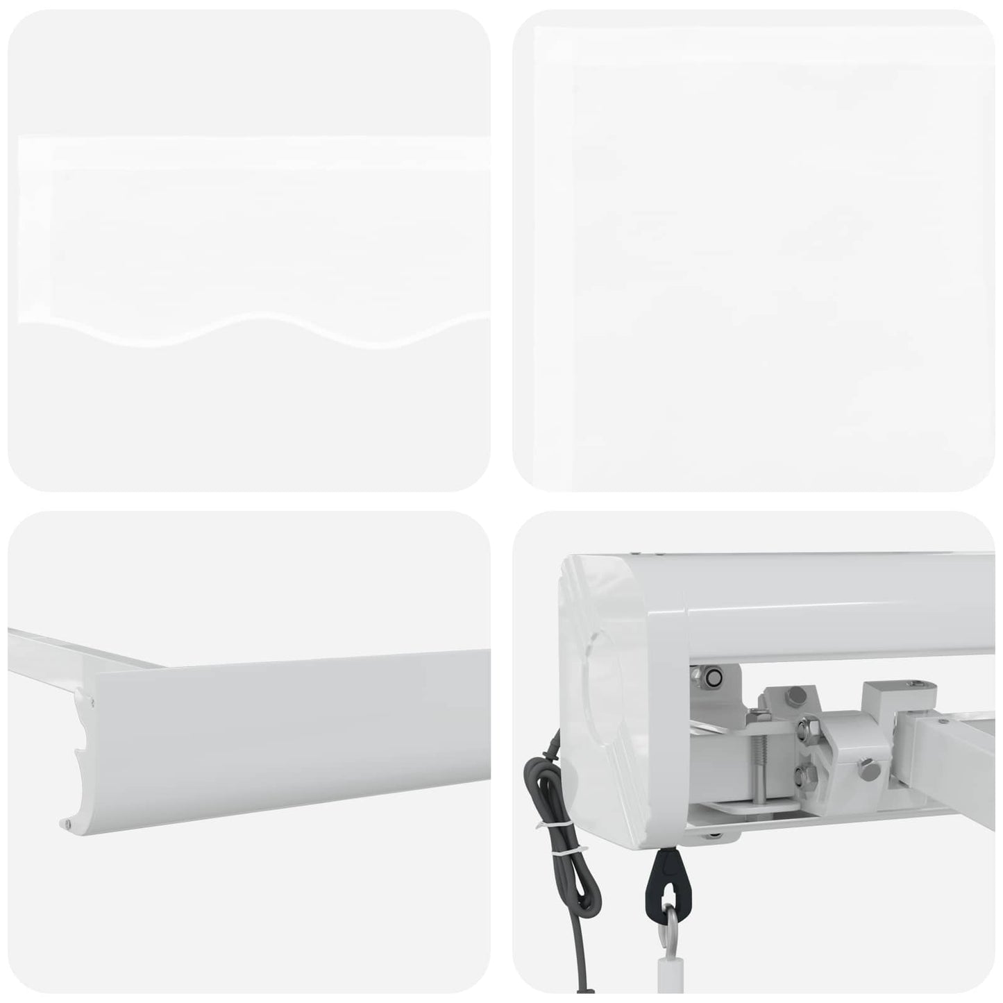 Toldo Retráctil Blanco 400 X 300 Cm Tela Y Metal_3