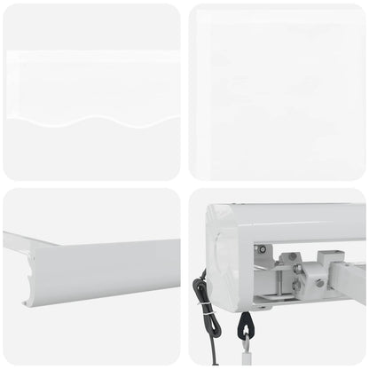Toldo Retráctil Blanco 350 X 250 X 165 Cm Tela Y Metal_3