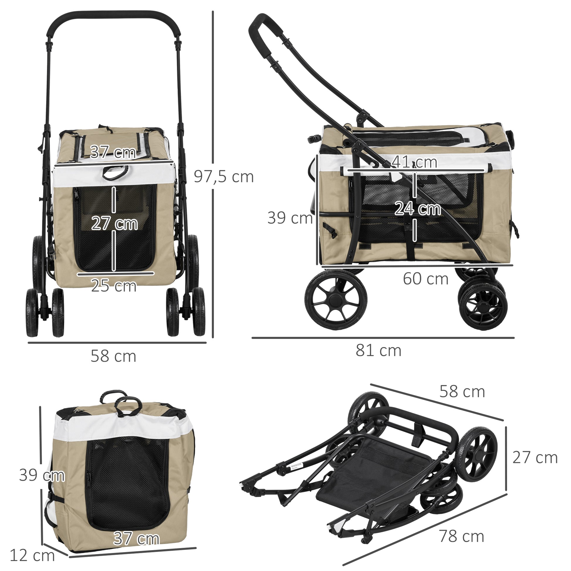 Pawhut Carrito Para Perros 4 En 1_2
