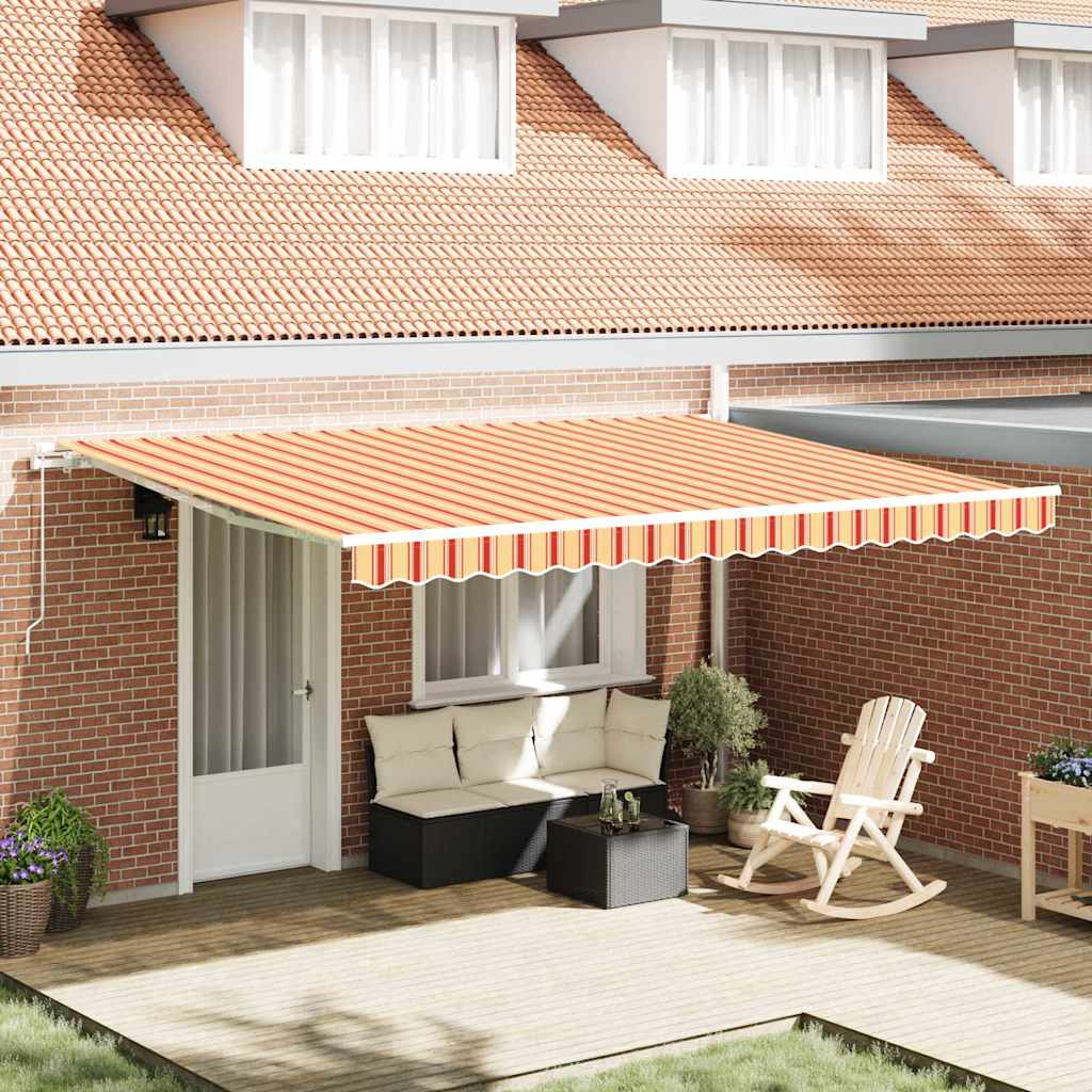 Toldo Retráctil Amarillo Y Naranja 450 X 350 X 165 Cm_1