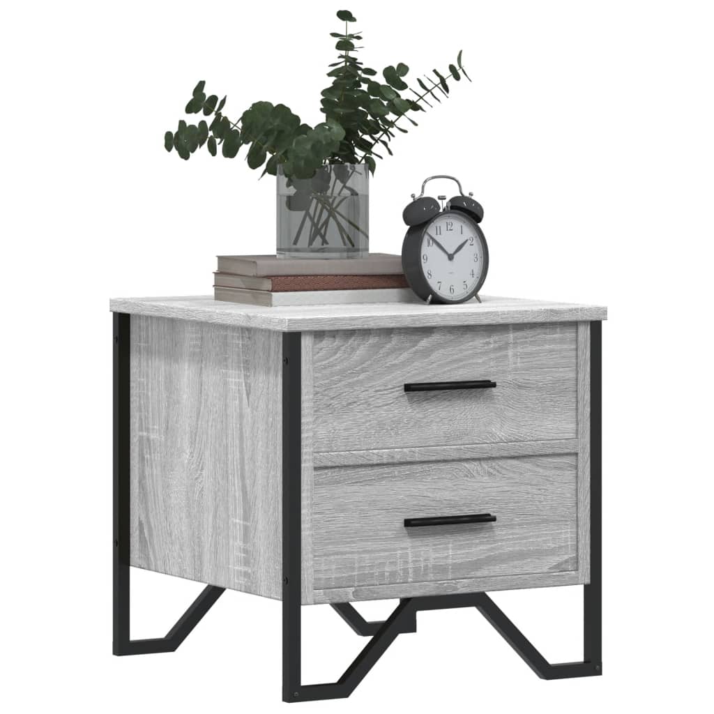 Mesita De Noche Madera De Ingeniería Gris Sonoma 40x41x40 Cm_2