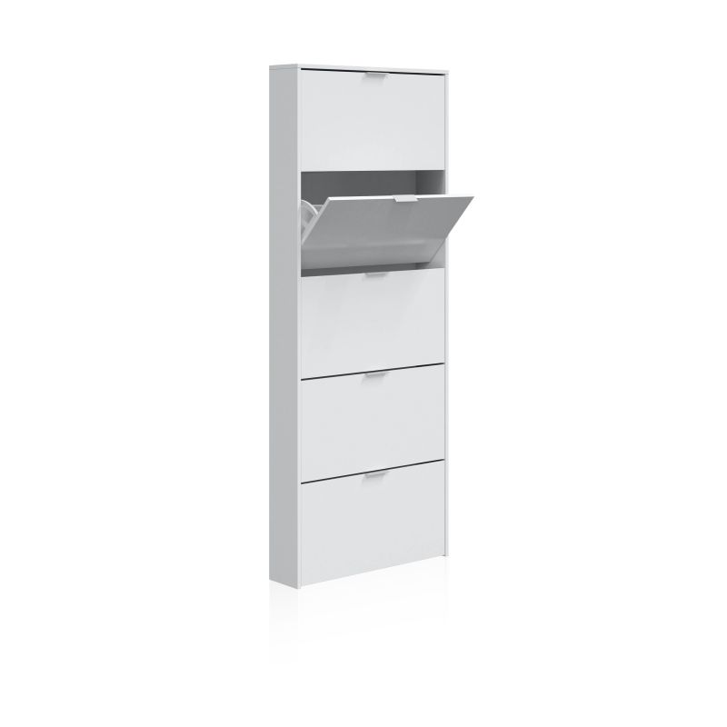 Zapatero Nia 5 Puertas Melamina, Blanco, 70 X 180 X 17_2
