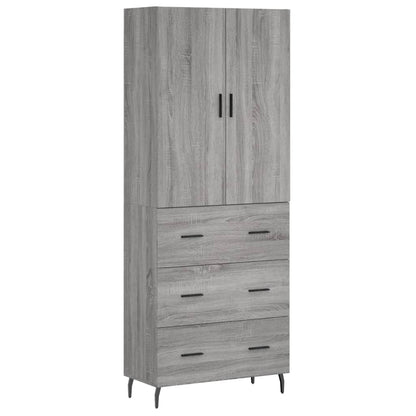 Aparador Alto Madera Contrachapada Gris Sonoma 69,5x34x180 Cm_1