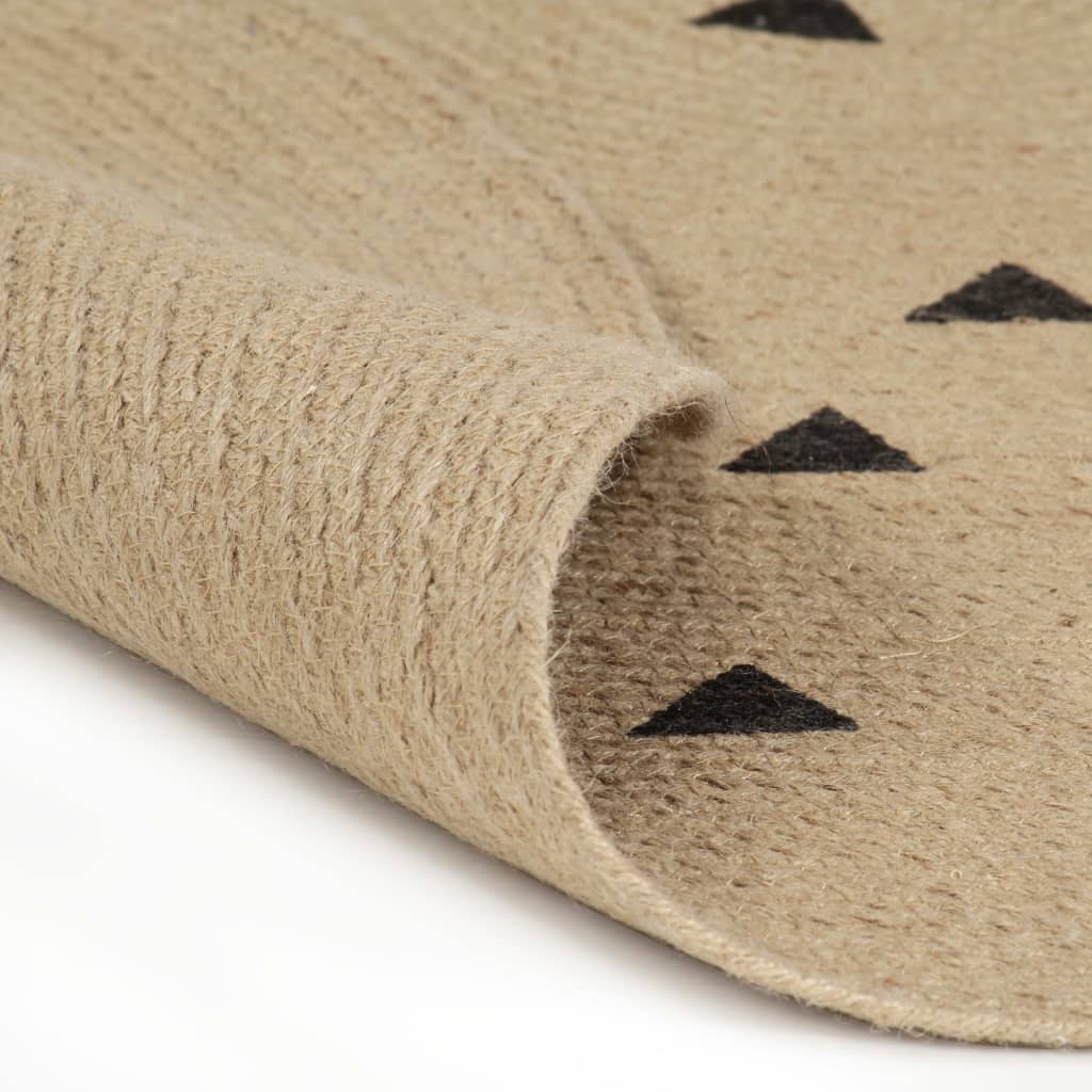 Alfombra De Yute Tejida A Mano Estampado De Triángulos 150 Cm / Vetonek_3
