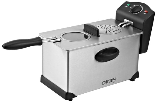 Freidora Eléctrica Compacta, 3 L, Cubeta Desmontable Lavable, Antiadherente, Camry Cr 4909 2000w_0