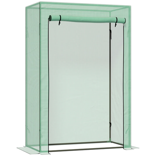 Outsunny Invernadero Con Puerta Enrollable De Acero Y Pe 100x50x150 Cm Verde_0