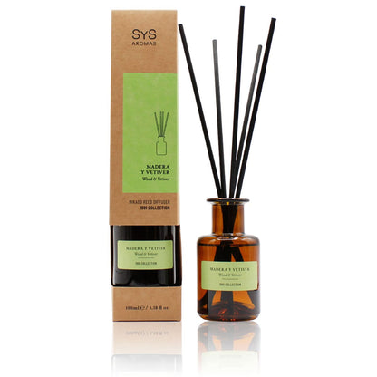 Ambientador Mikado Madera y Vetiver SYS Aromas 100 ml | Colección 1991 | Aroma Amaderado y Cítrico | Sofisticado_0