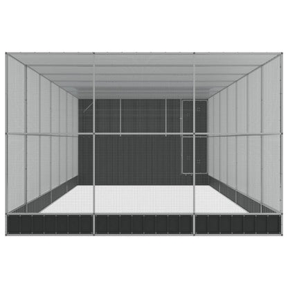 Vidaxl Pajarera Con Extensión Acero Plateado 911x303x216 Cm_3