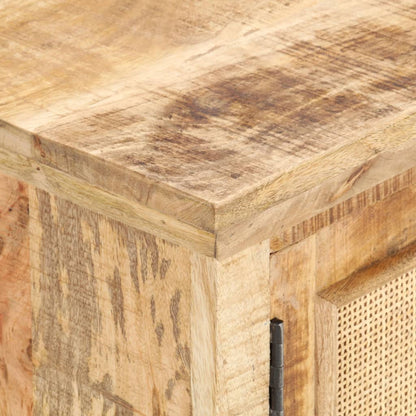 Mesa De Centro Madera Maciza De Mango Caña Natural 90x50x35 Cm_3