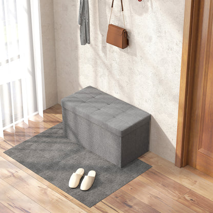 Homcom Baúl De Almacenaje Para Dormitorio 84l 76x38x38 Cm Gris Claro_1
