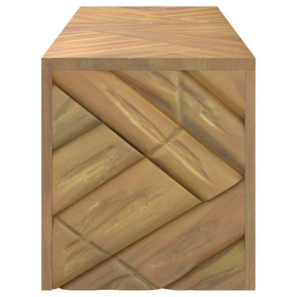 Mesa De Centro Madera Maciza De Teca 110x35x38 Cm_4
