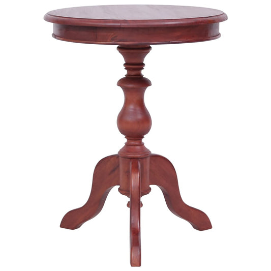Mesa Auxiliar De Madera Maciza De Caoba Marrón 50x50x65 Cm_0
