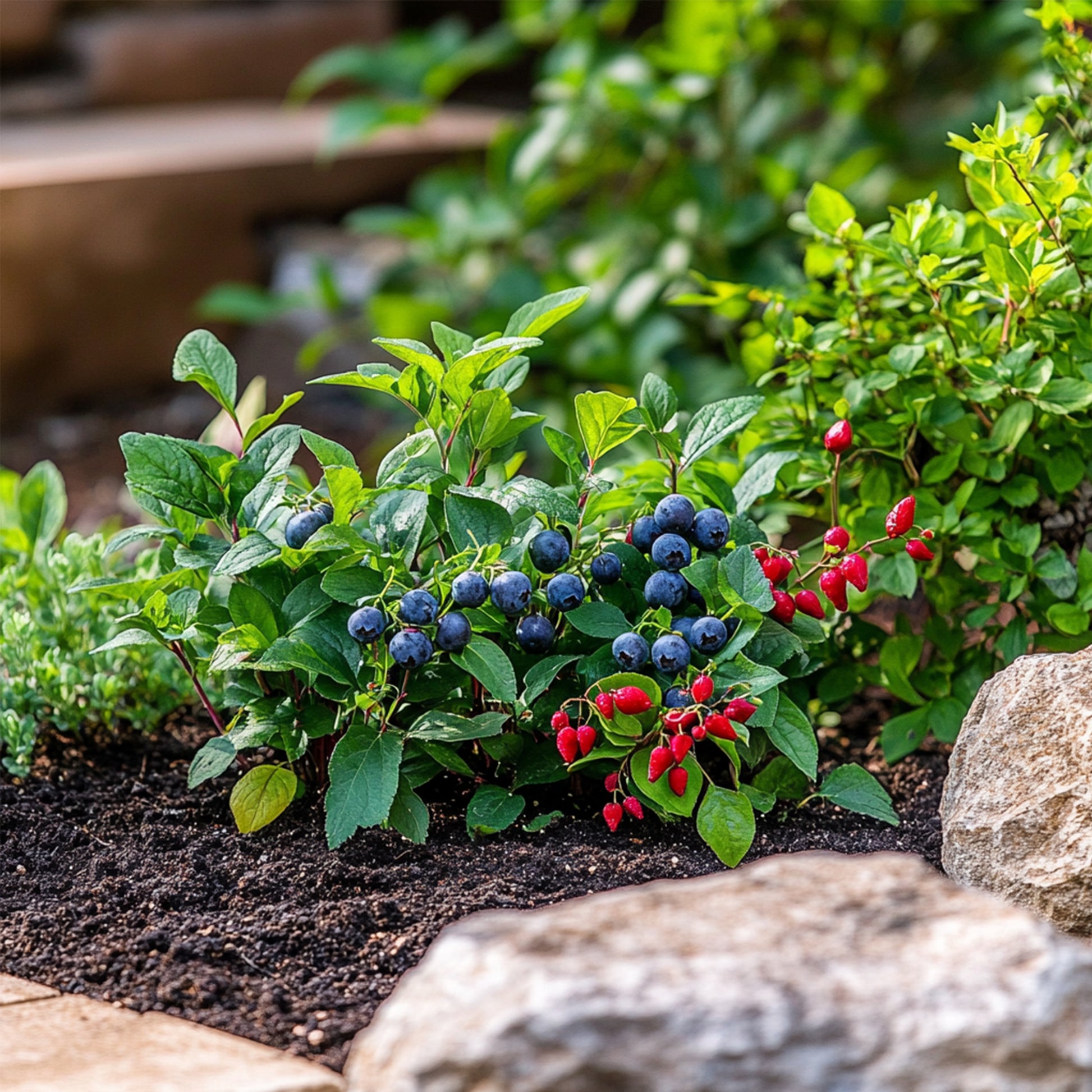 Mezcla De Superfrutas - 6 Pzs - Actinidia Vaccinium - Altura 25-40cm - ⌀9cm