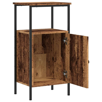 Mesita De Noche Madera Ingeniería Madera Envejecida 41x31x80 Cm_2