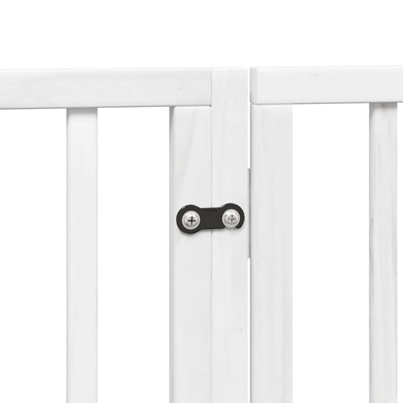 Vidaxl Puerta De Perros Plegable 6 Paneles Madera Álamo Blanca 480 Cm_5