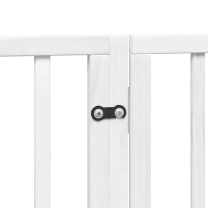 Vidaxl Puerta De Perros Plegable 6 Paneles Madera Álamo Blanca 480 Cm_5