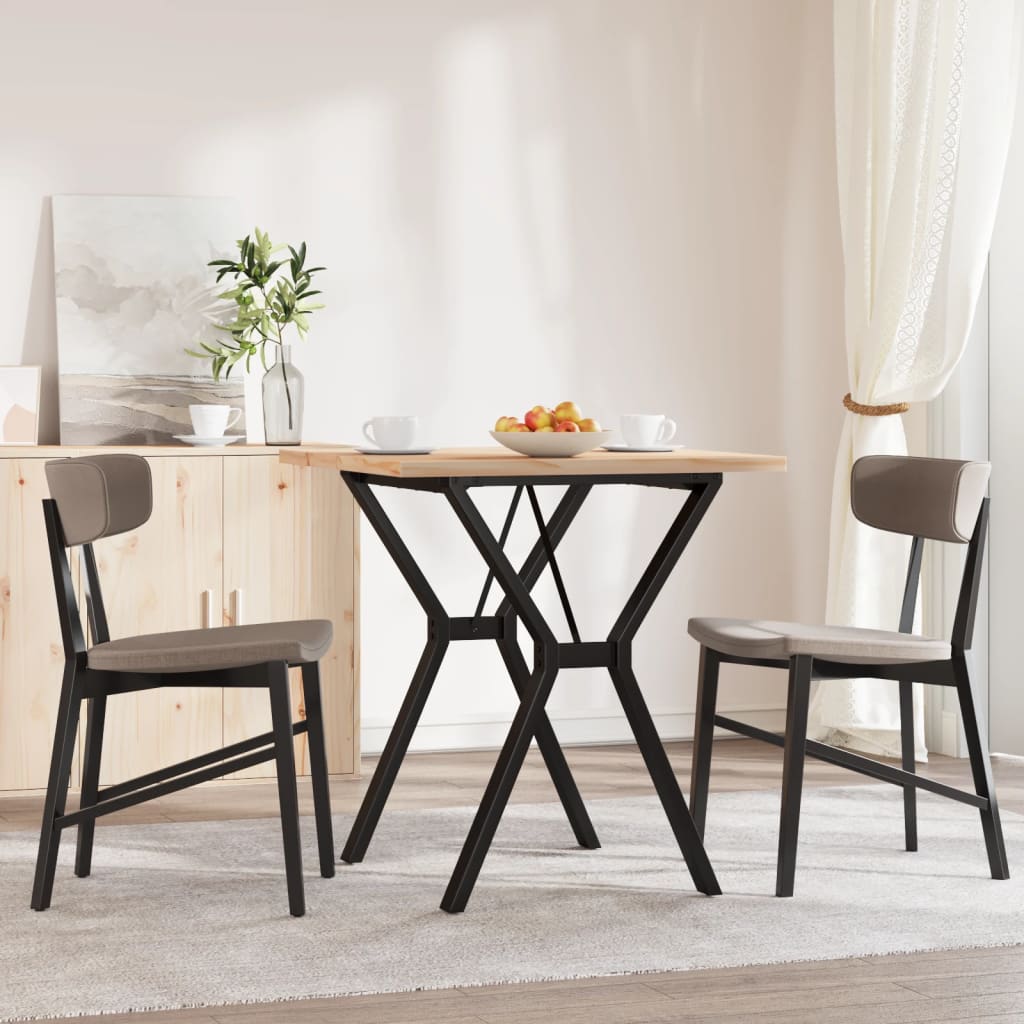 Mesa De Comedor Marco Y Madera Maciza Pino Y Acero 70x70x75,5cm_1