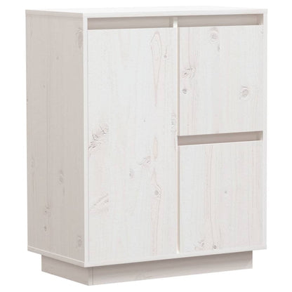 Aparador De Madera Maciza De Pino Blanco 60x34x75 Cm / Vetonek_0