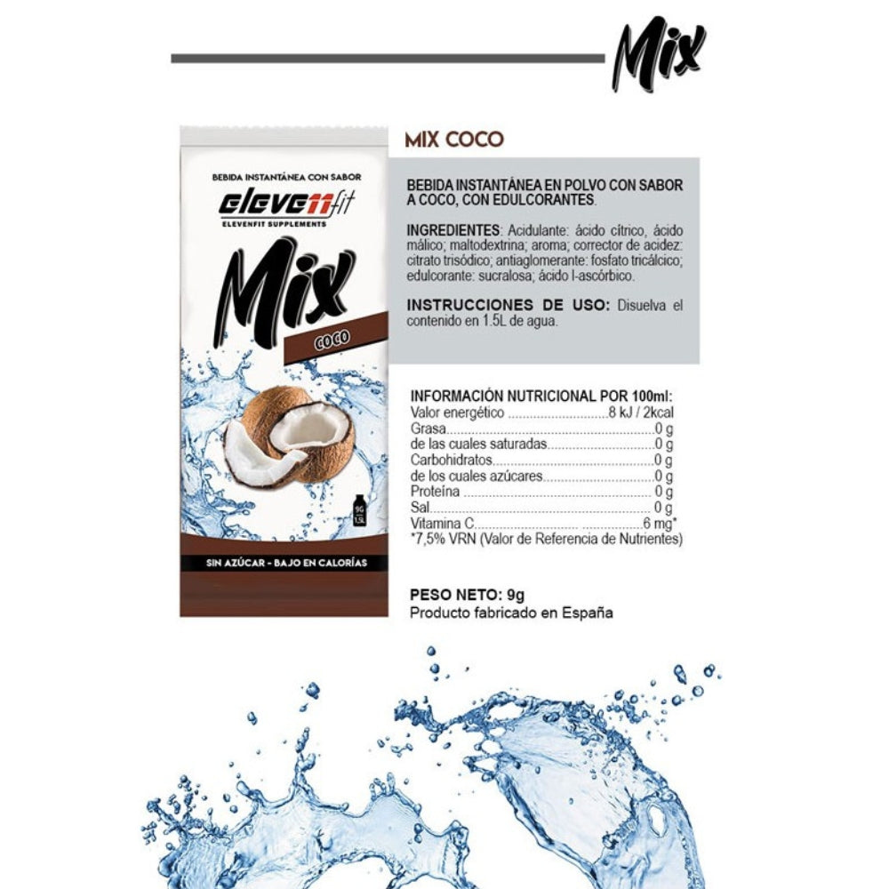 Saborizante Mix Sabor Coco 24 Sobres de 9g Eleven Fit_1