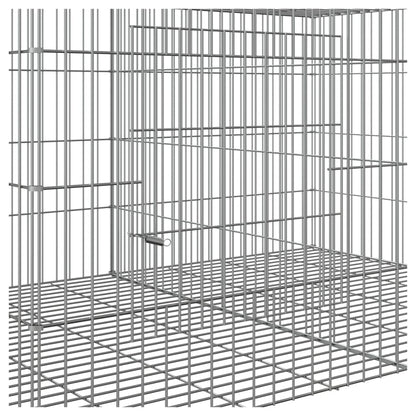 Vidaxl Jaula Para Conejos 4 Paneles Hierro Galvanizado 217x79x54 Cm_5