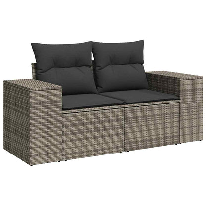 Set De Sofás De Jardín 7 Pzas Con Cojines Ratán Sintético Gris / Vetonek_0