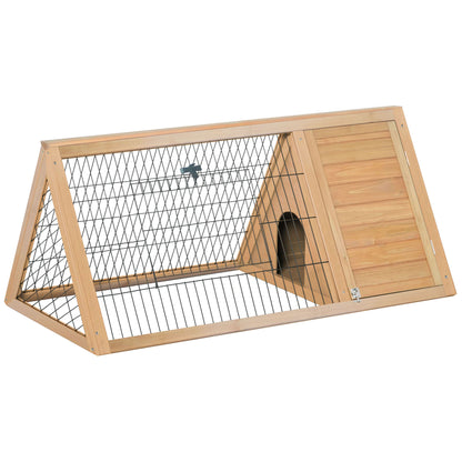 Pawhut Conejera De Madera 116x62,2x52,5 Cm En Forma De Triangular Madera Natural_0