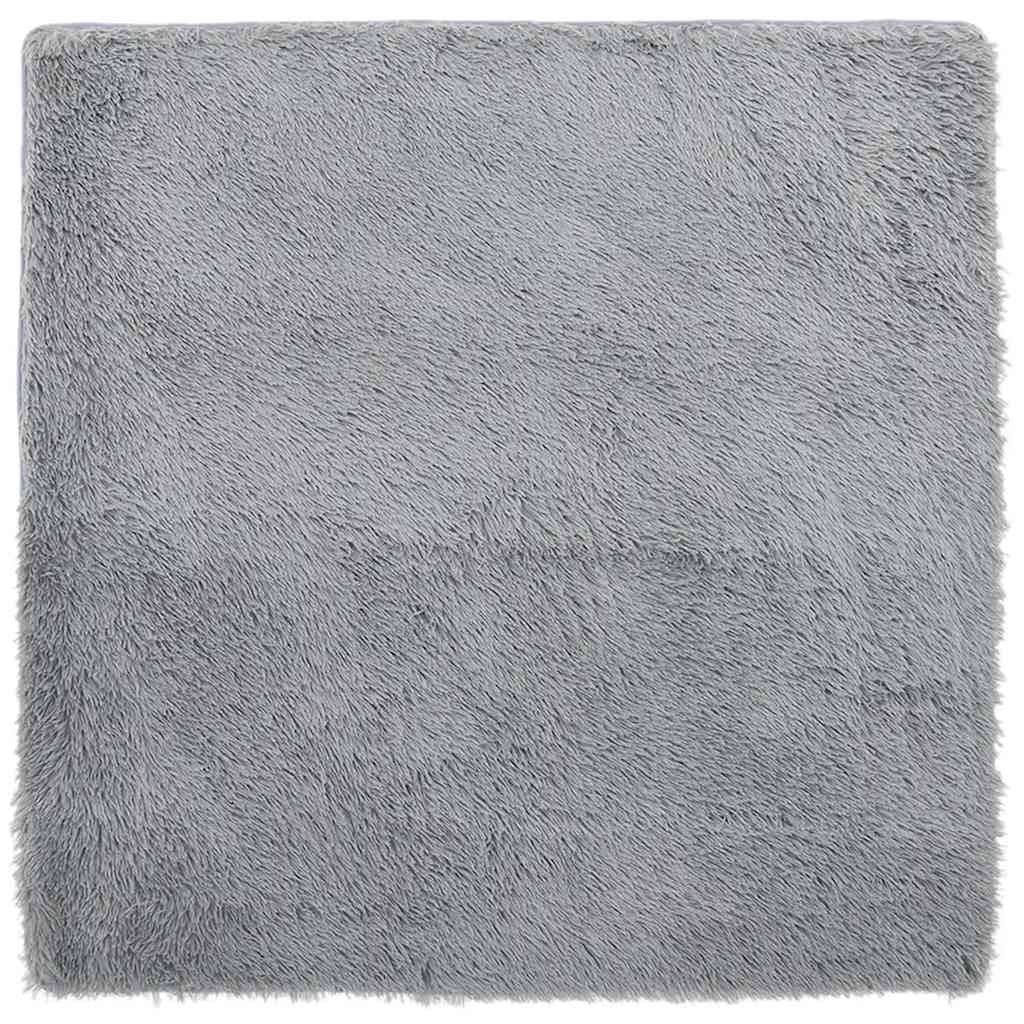 Vidaxl Alfombra De Pelo Largo Navarra Gris Plateado 200x200 Cm_0