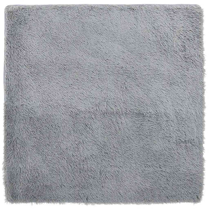 Vidaxl Alfombra De Pelo Largo Navarra Gris Plateado 200x200 Cm_0