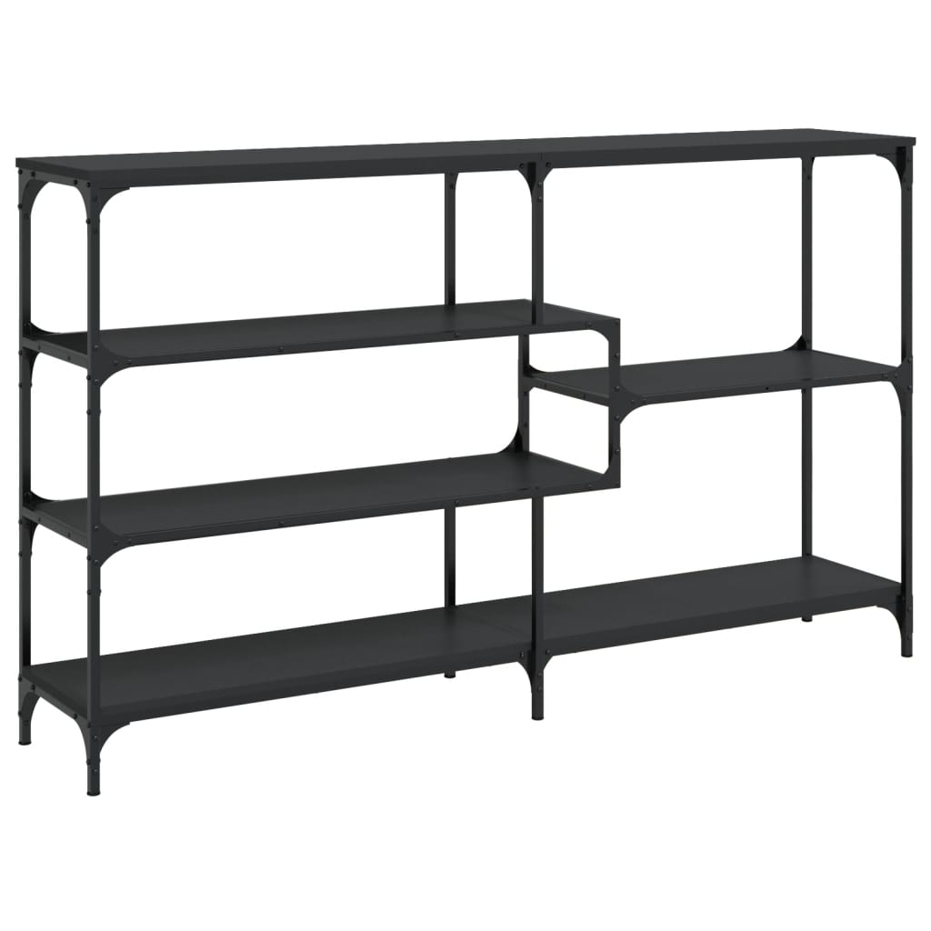 Mesa Consola Madera De Ingeniería Negra 160x32x95 Cm_4