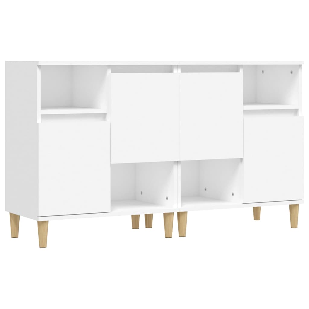 Aparadores 2 Uds Madera Contrachapada Blanco 60x35x70 Cm_1