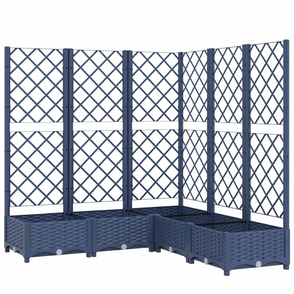 Jardinera Con Enrejado Pp Azul Gris 120x120x121,5 Cm_0